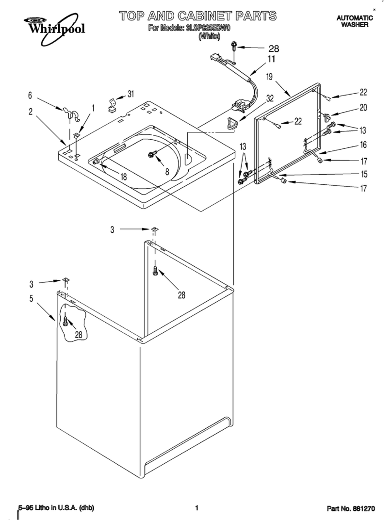 Whirlpool 3LSP8255BW0 parts list