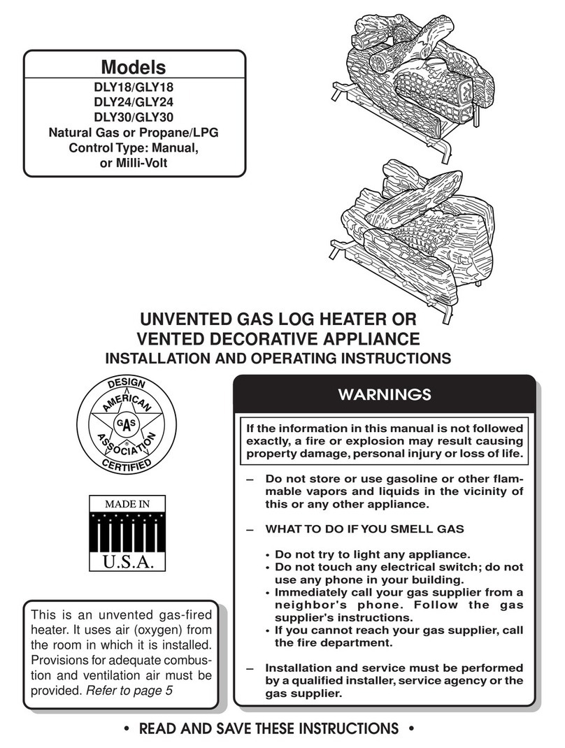 Monessen Hearth DLY18 User manual