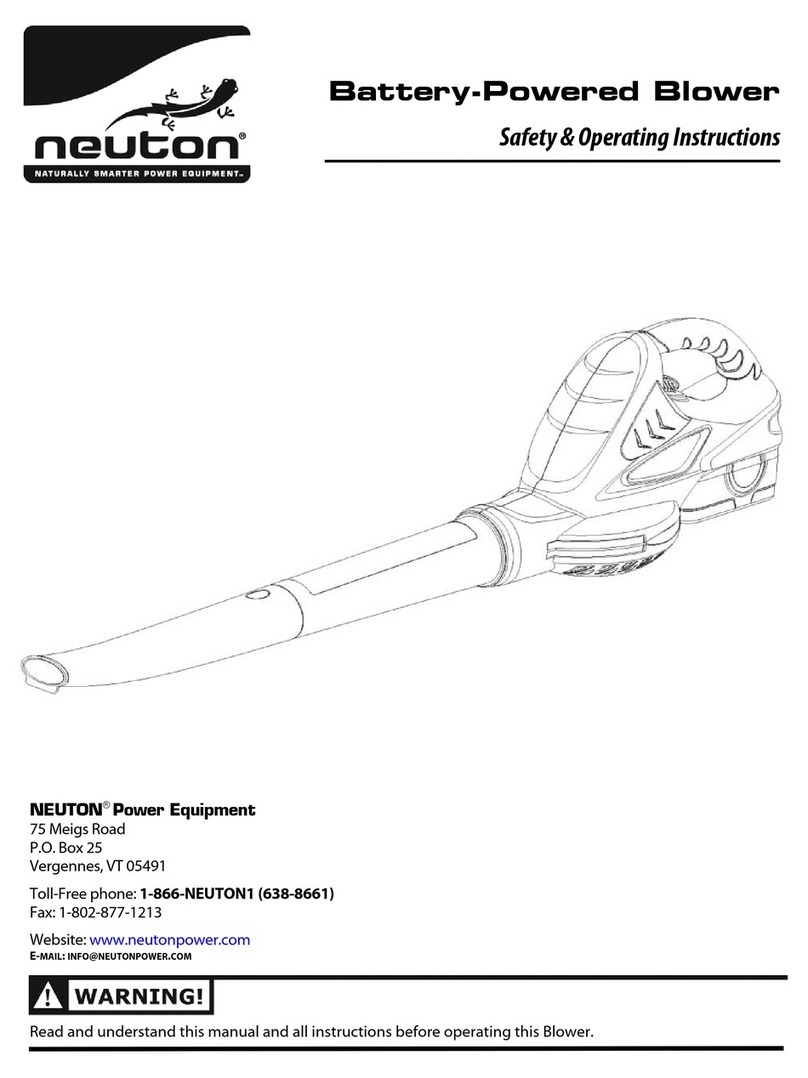 Neuton Battery-Powered Blower Safety & Operating Instructions Neuton Battery-Powered Blower Safety & Operating Instructions