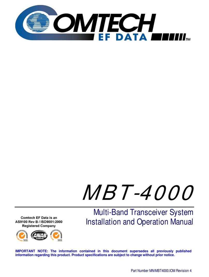 Comtech EF Data MBT-4000 Installation and operation manual