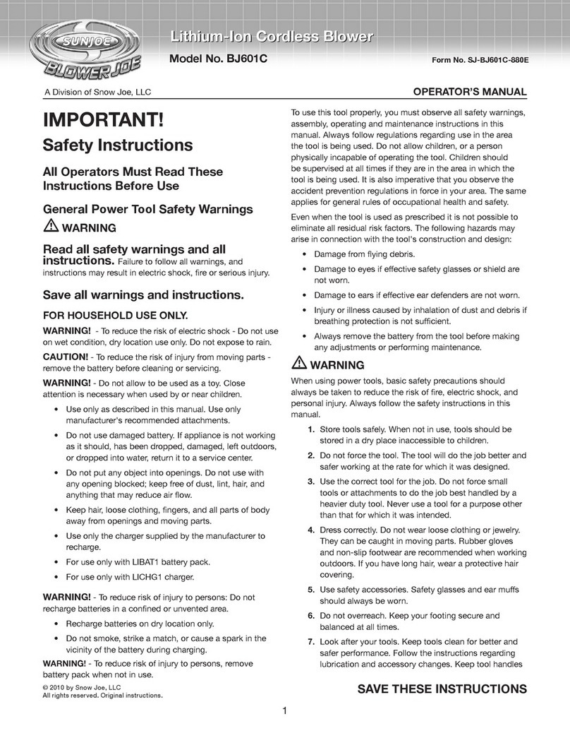 SNOWJOE BJ601C User manual