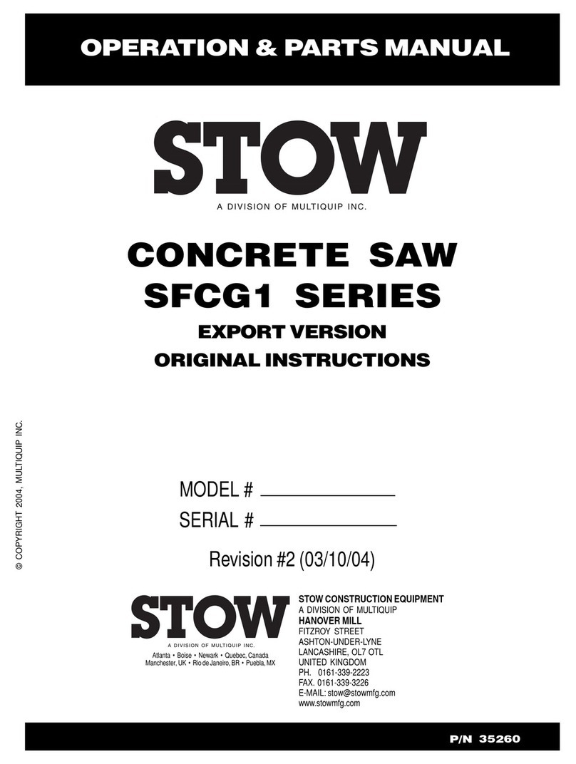 Stow SFCG1 SERIES Operations & parts manual