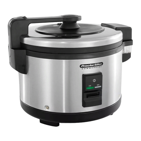 Proctor-Silex 60-Cup Rice Cooker Operation manual
