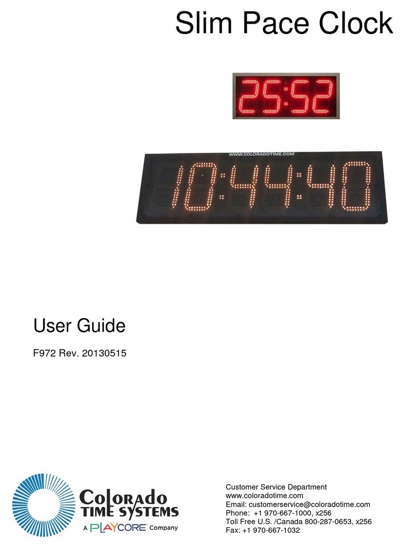 Colorado time systems Slim Pace User manual Colorado time systems Slim Pace User manual