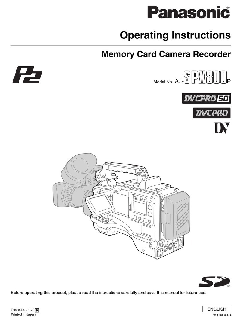 Panasonic AJSPX800P - P2 CAMCORDER operating instructions