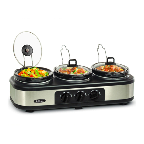 Bella TRIPLE SLOW COOKER AND SERVER User manual