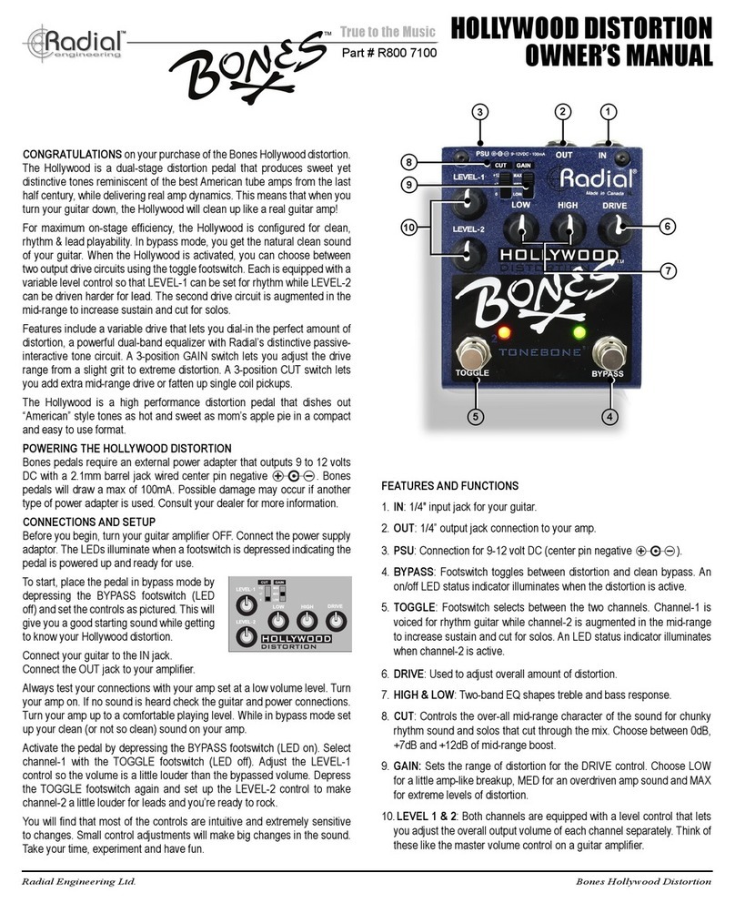 Radial Engineering Bones Holywood User manual