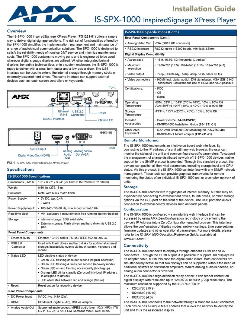 AMX IS-SPX-1000 - SCHEMA installation guide