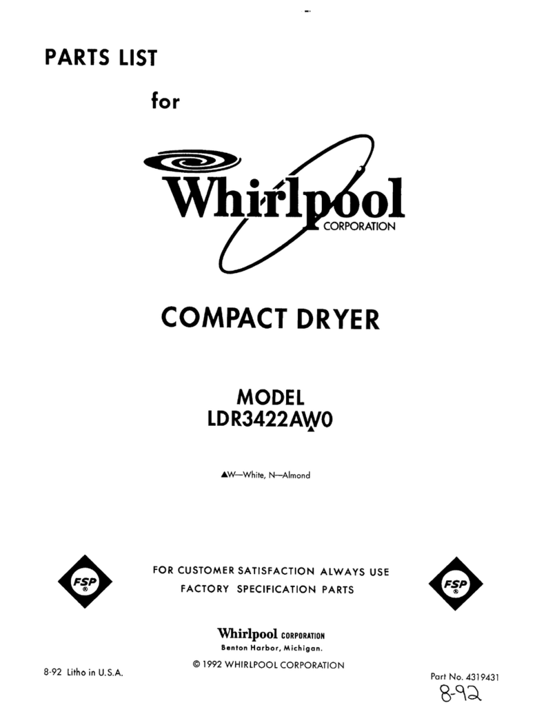 Whirlpool LDR3422AW0 parts list