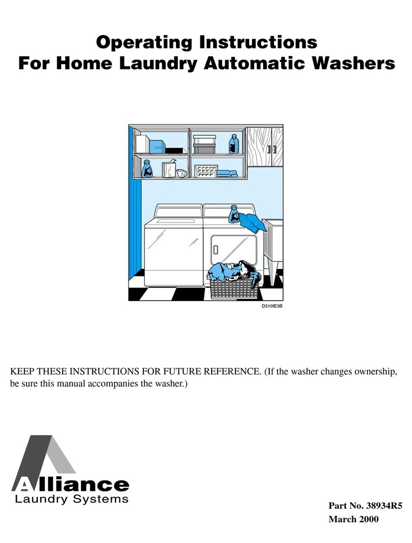 Alliance Laundry Systems Home Laundry Automatic Washers User manual Alliance Laundry Systems Home Laundry Automatic Washers User manual
