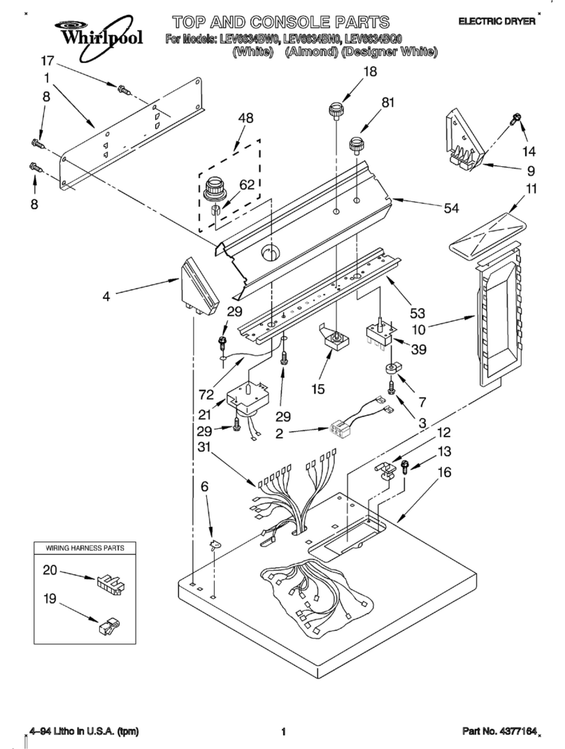 Whirlpool LEV6634BW0 User manual
