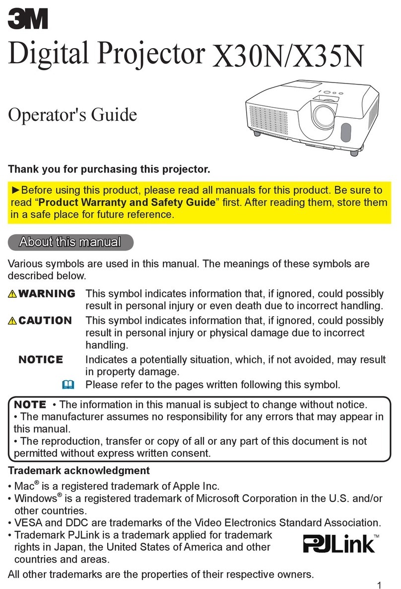 3M Digital Projector X30N Operator's guide