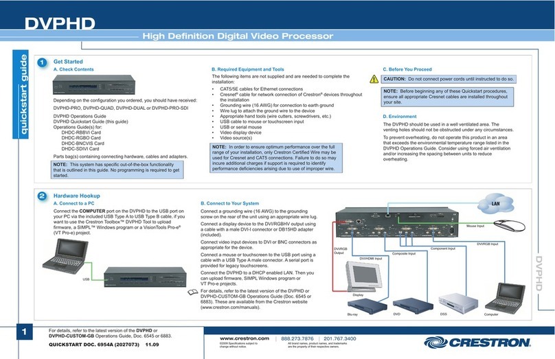 Crestron DVPHD User manual Crestron DVPHD User manual