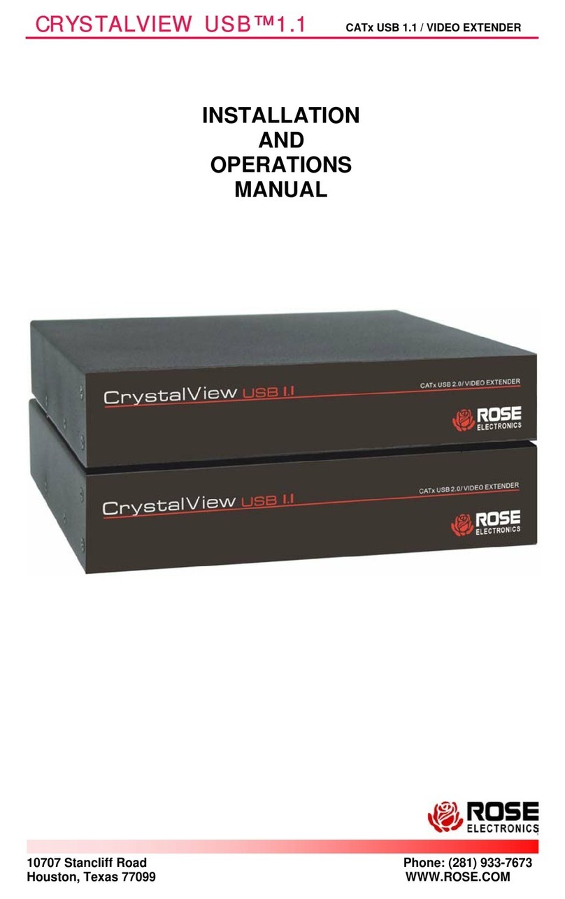 Rose electronics CRYSTALVIEW USB 1.1 Installation and operation manual