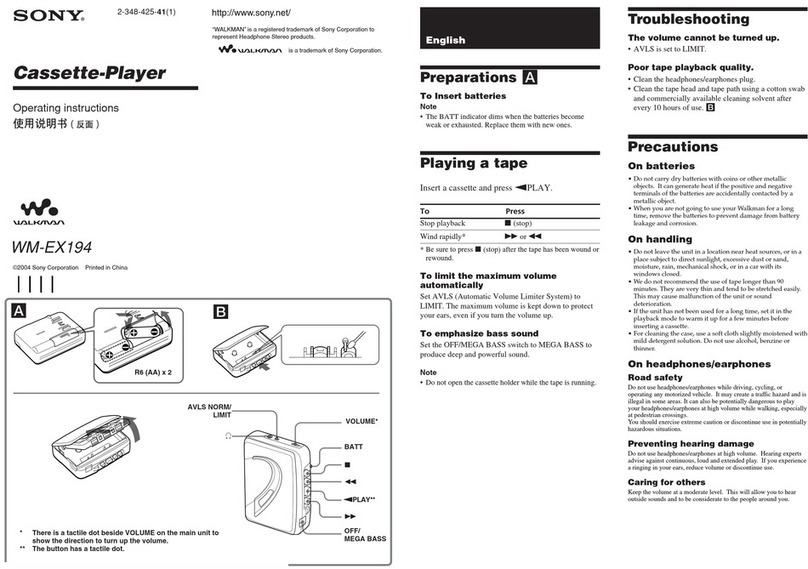 Sony Walkman WM-EX194 User manual