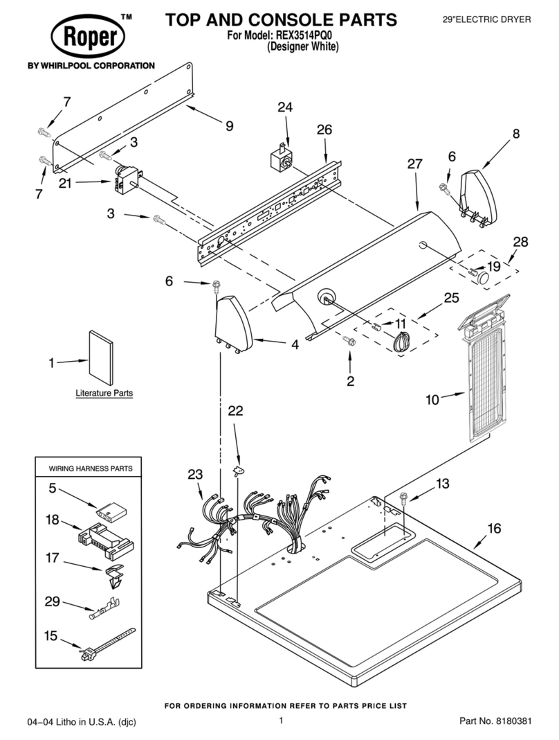 Roper REX3514PQ0 parts list