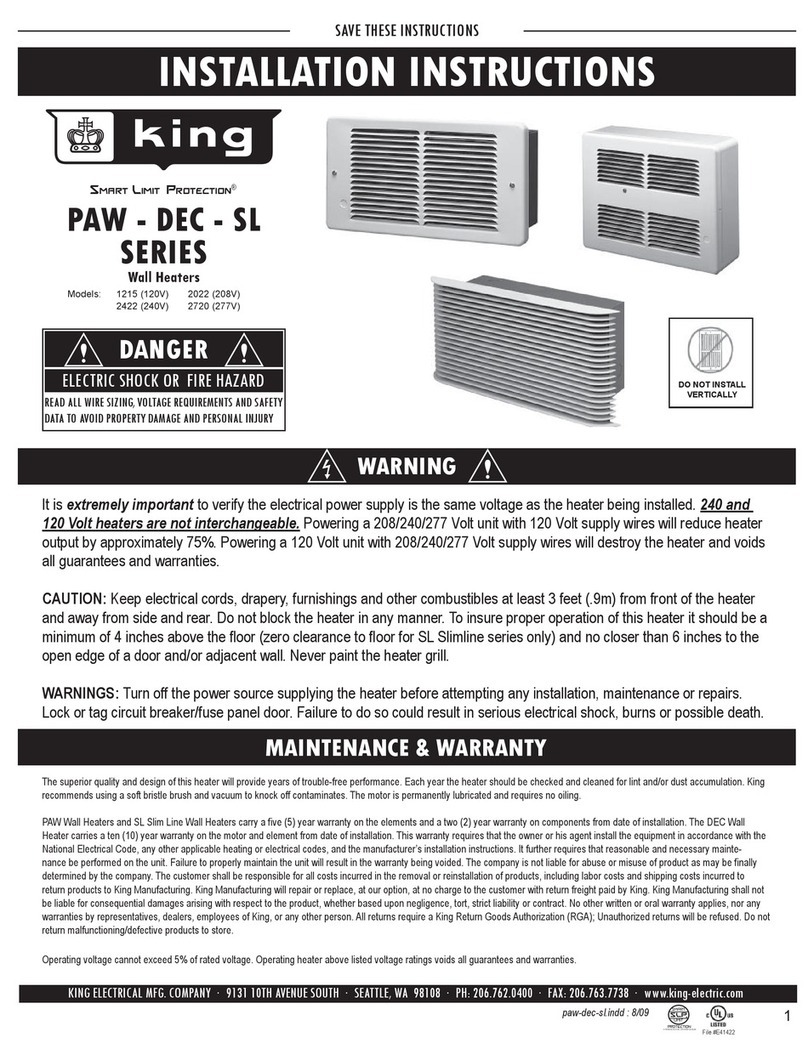 King Electrical 1215 installation instructions