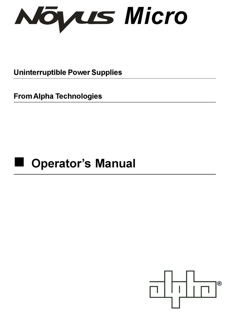 Alpha Technologies Novus Micro Operator's manual