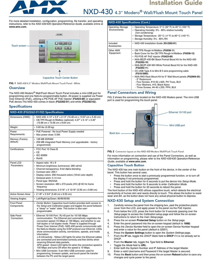 AMX NXD-430 User manual