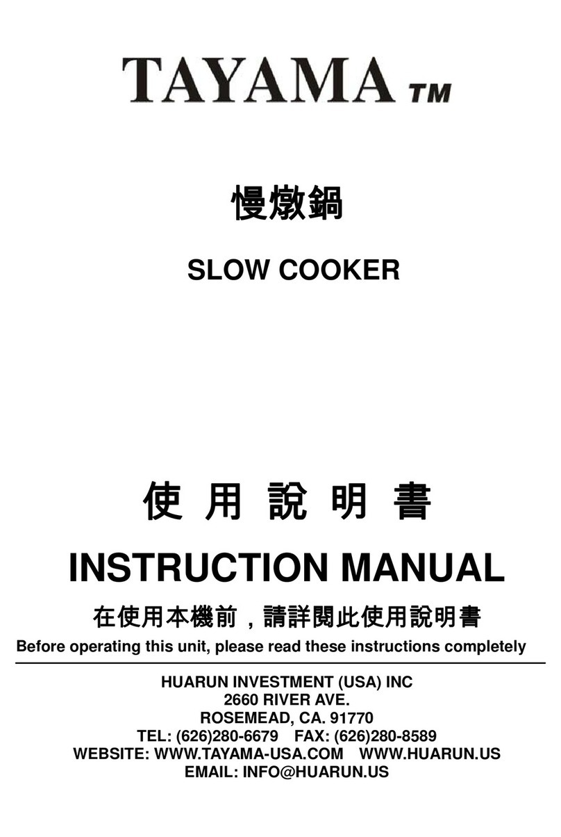 Tayama SLOW COOKER instruction manual