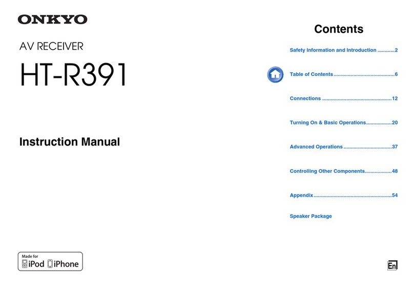 Onkyo HT-R391 User manual Onkyo HT-R391 User manual
