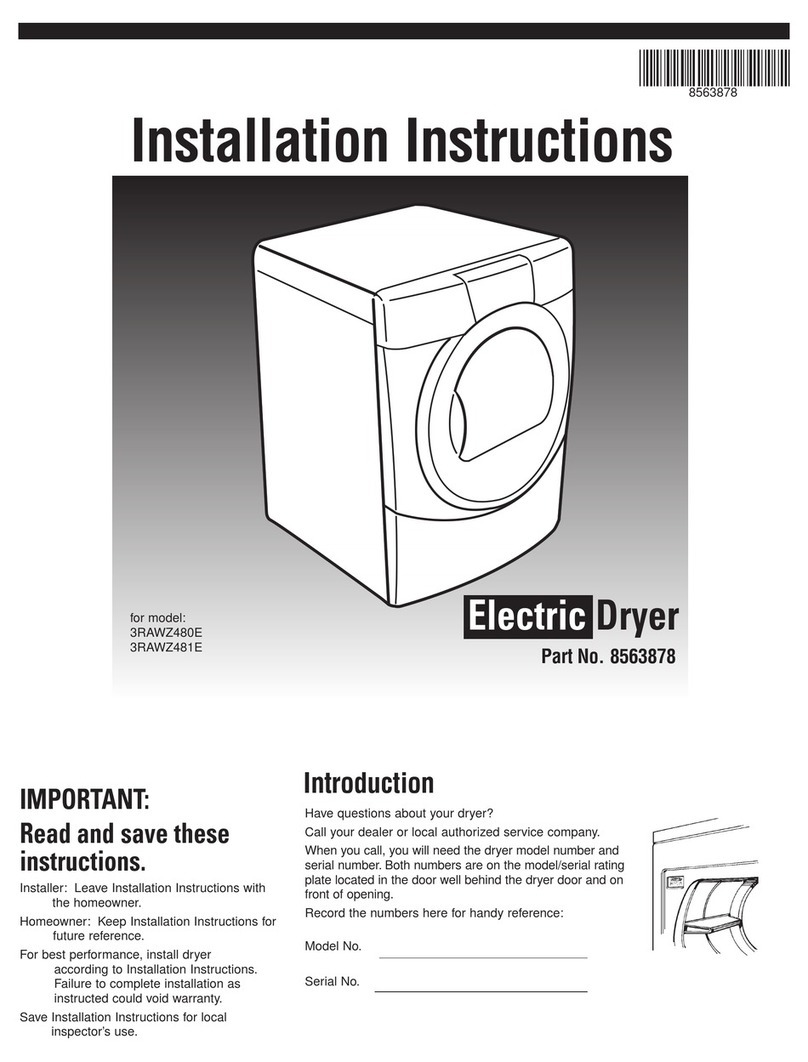 Whirlpool 3RAWZ480E User manual