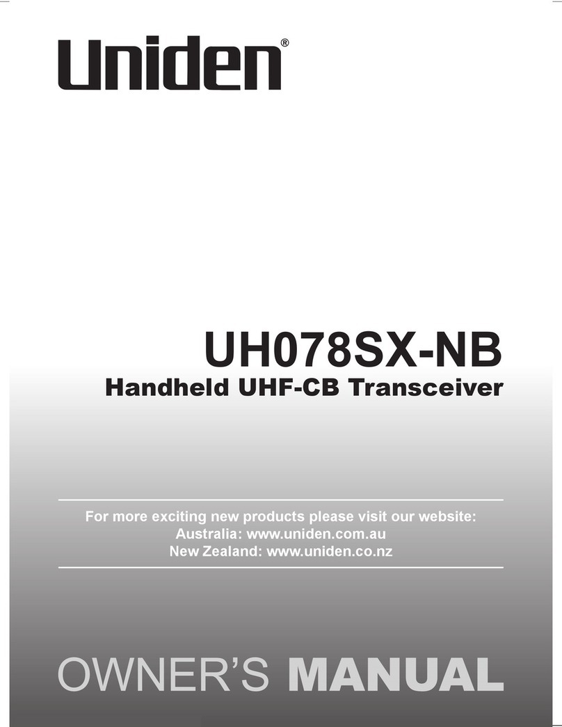 Uniden UH078SX-NB owner's manual