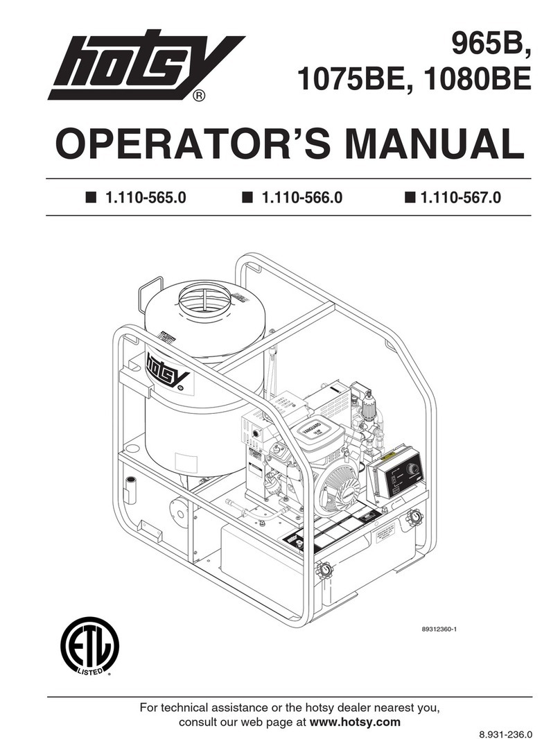 Hotsy 965B Series Operator's manual