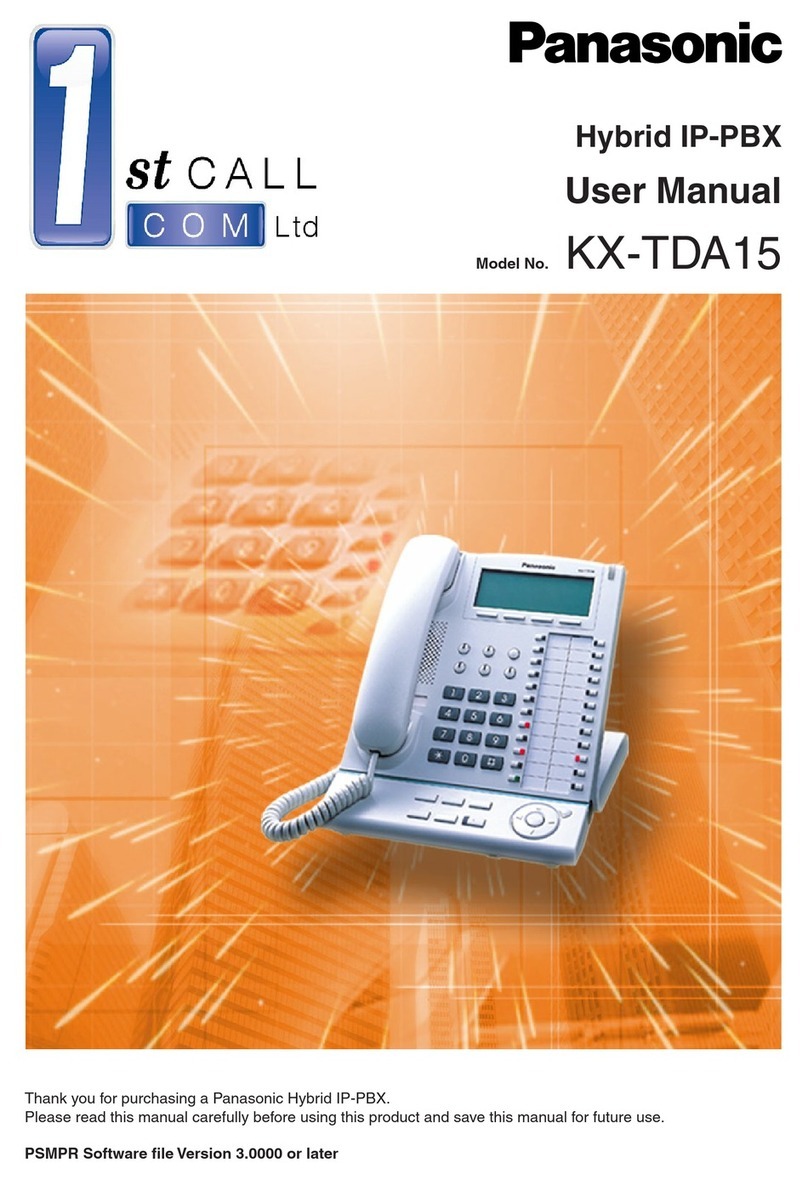 Panasonic KX-TDA15 User manual Panasonic KX-TDA15 User manual