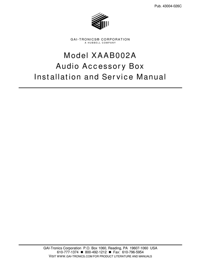 GAI-Tronics XAAB002A Installation and service manual