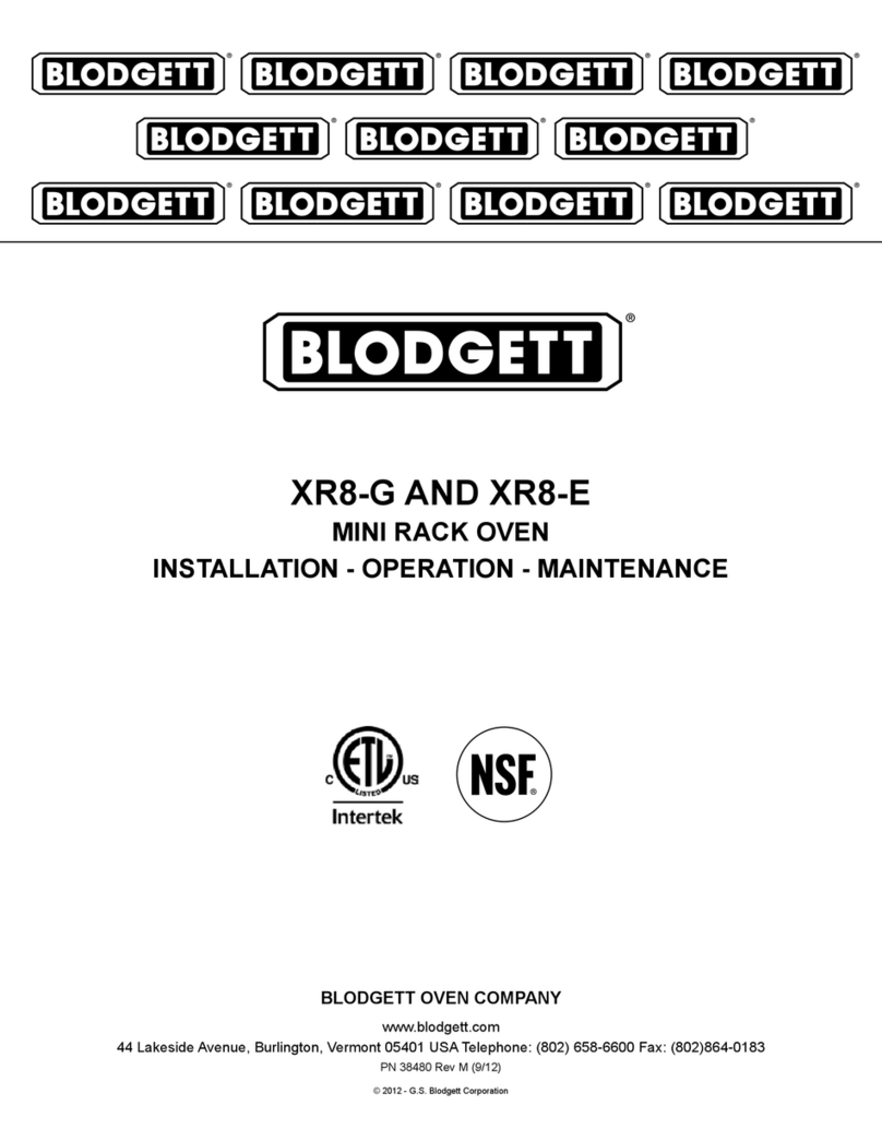 Blodgett XR8-G Owner's manual