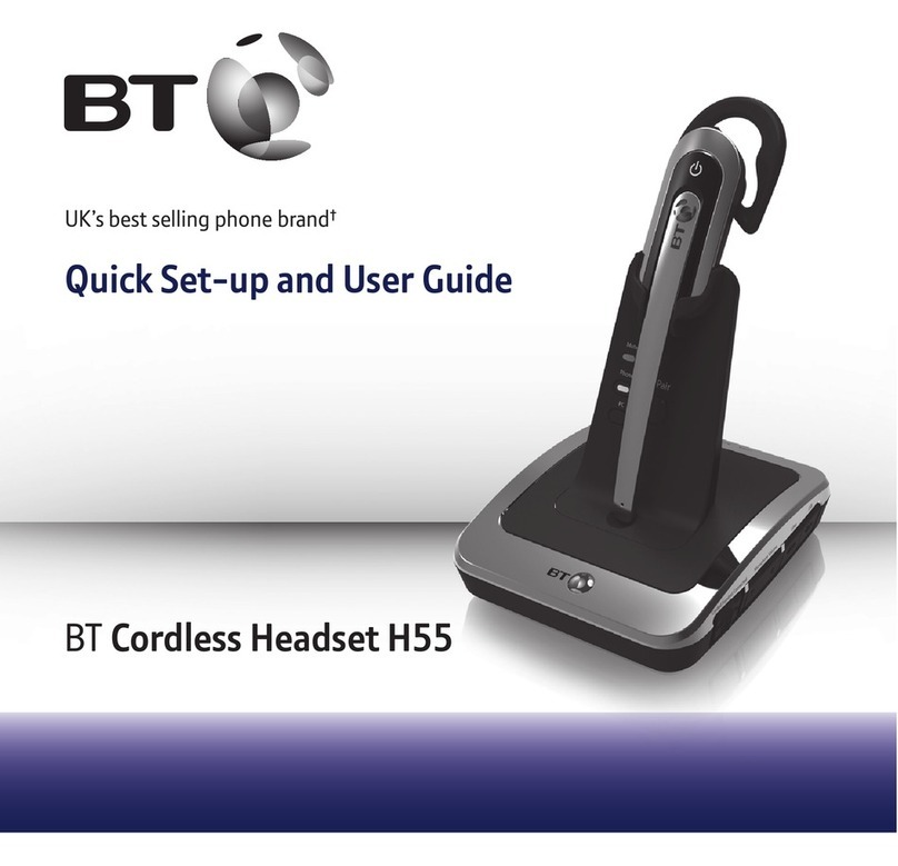 BT Cordless Headset H55 Quick setup and user guide