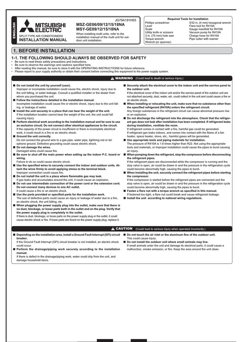 Mitsubishi Electric Mr. Slim MSZ-GE06NA User manual