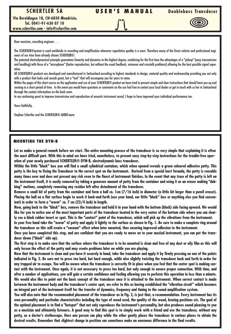 Schertler DYN-B user manual Schertler DYN-B user manual
