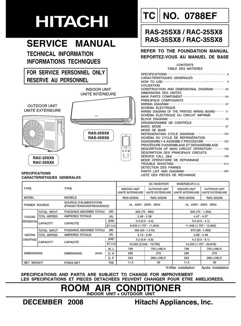 Hitachi RAS-25SX8 User manual