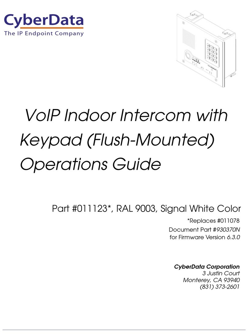 CyberData 011123x Operation guide
