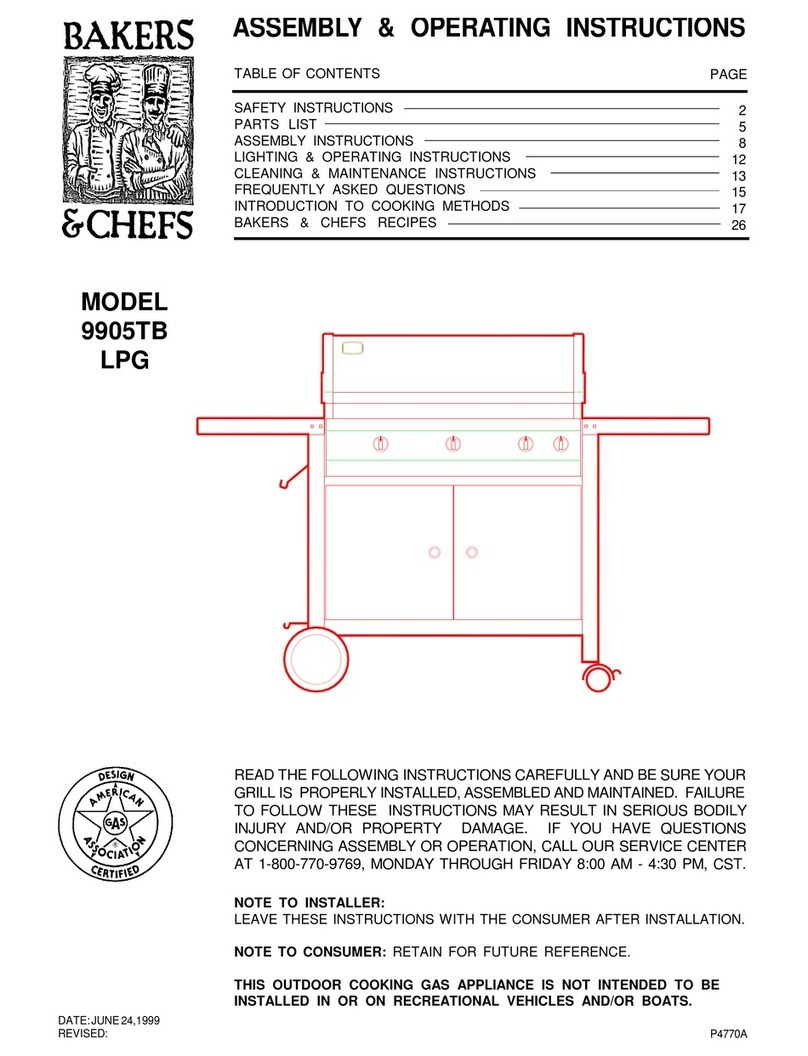 Bakers & Chefs 9905TB Assembly & operating instructions Bakers & Chefs 9905TB Assembly & operating instructions