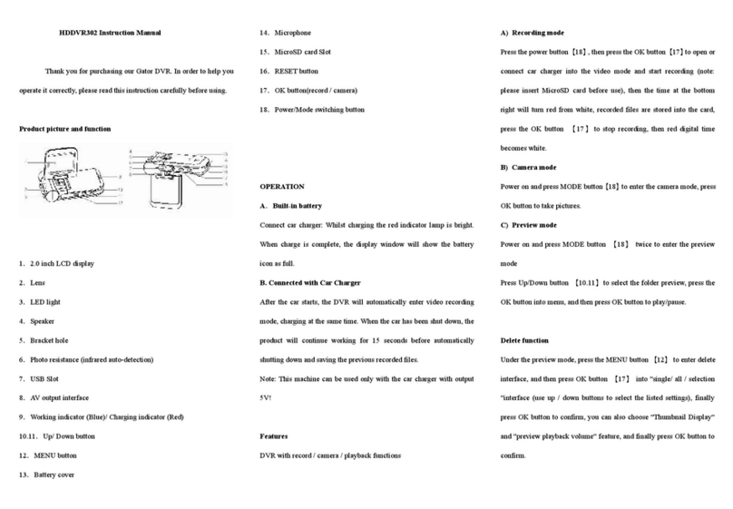 Gator HDDVR302 instruction manual