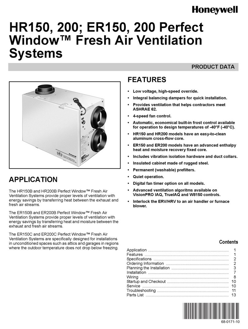 Honeywell PERFECT WINDOW HR150 Operation manual