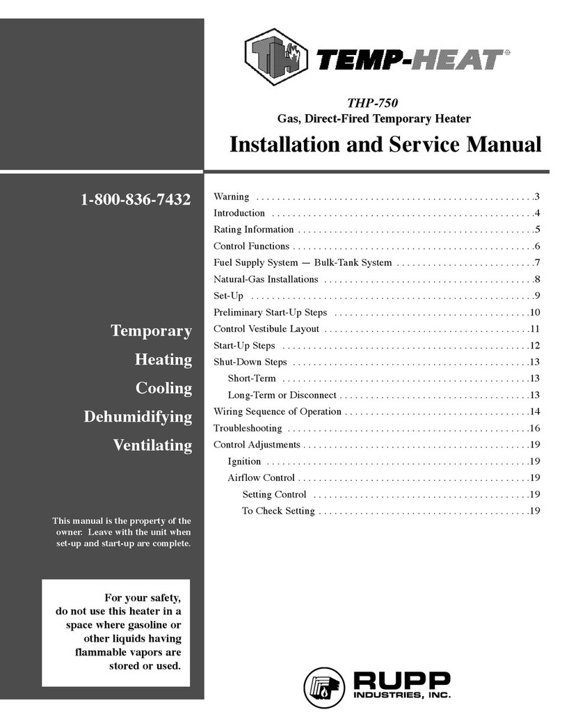 Temp-Heat THP-750 Installation and service manual