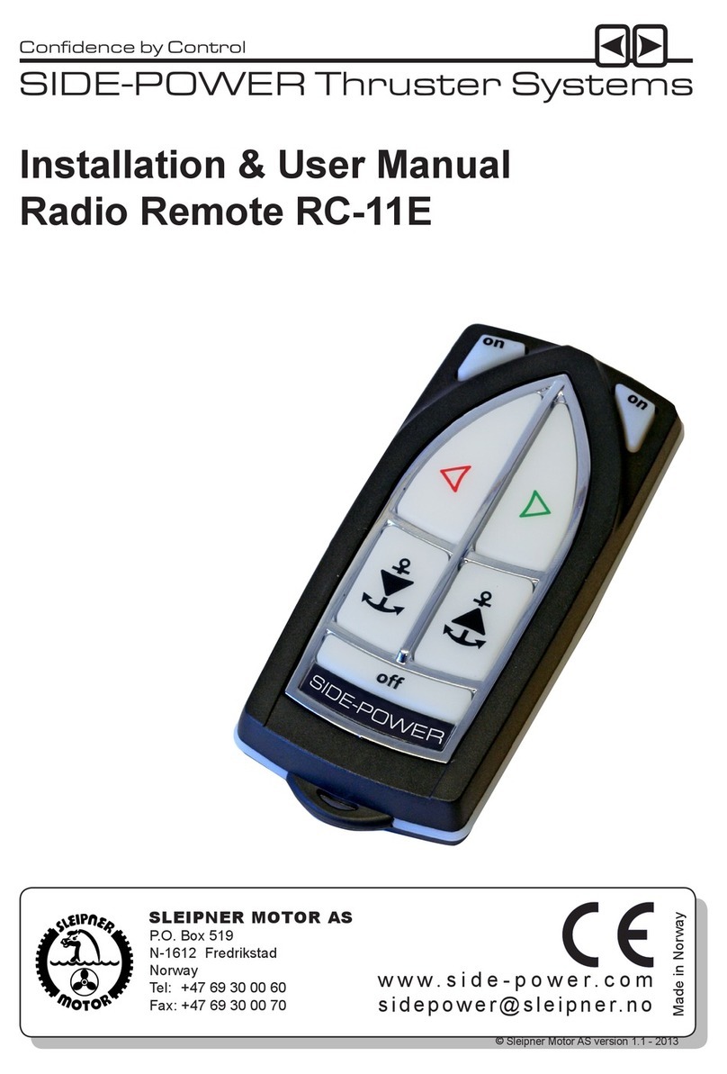 SLEIPNER MOTOR AS RC-11E Installation & user manual