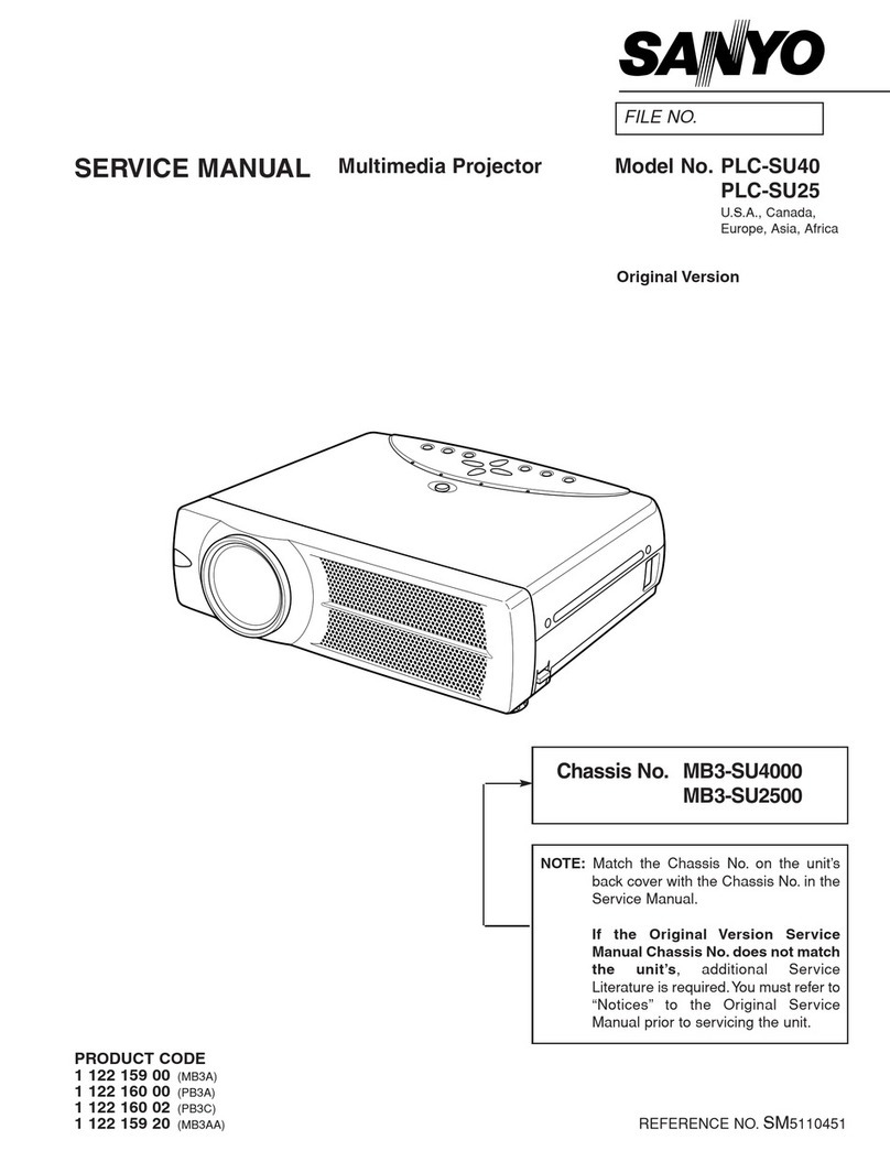 Sanyo SU40 - PLC SVGA LCD Projector User manual Sanyo SU40 - PLC SVGA LCD Projector User manual