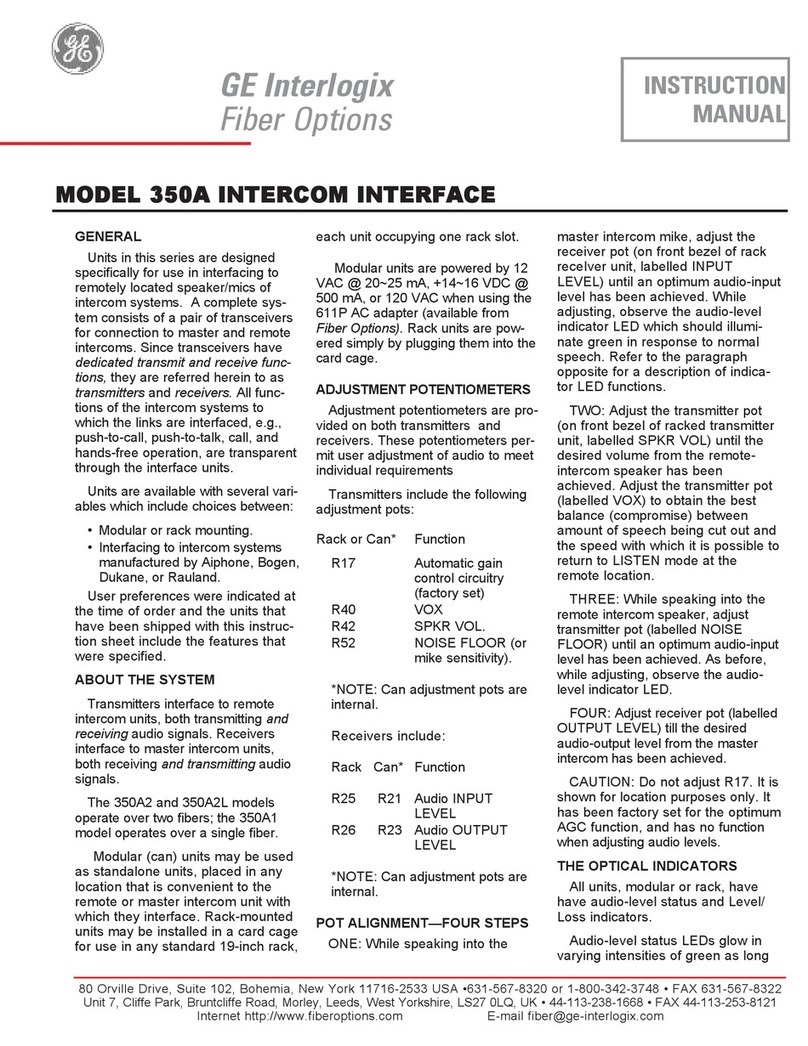 GE Interlogix 350A User manual