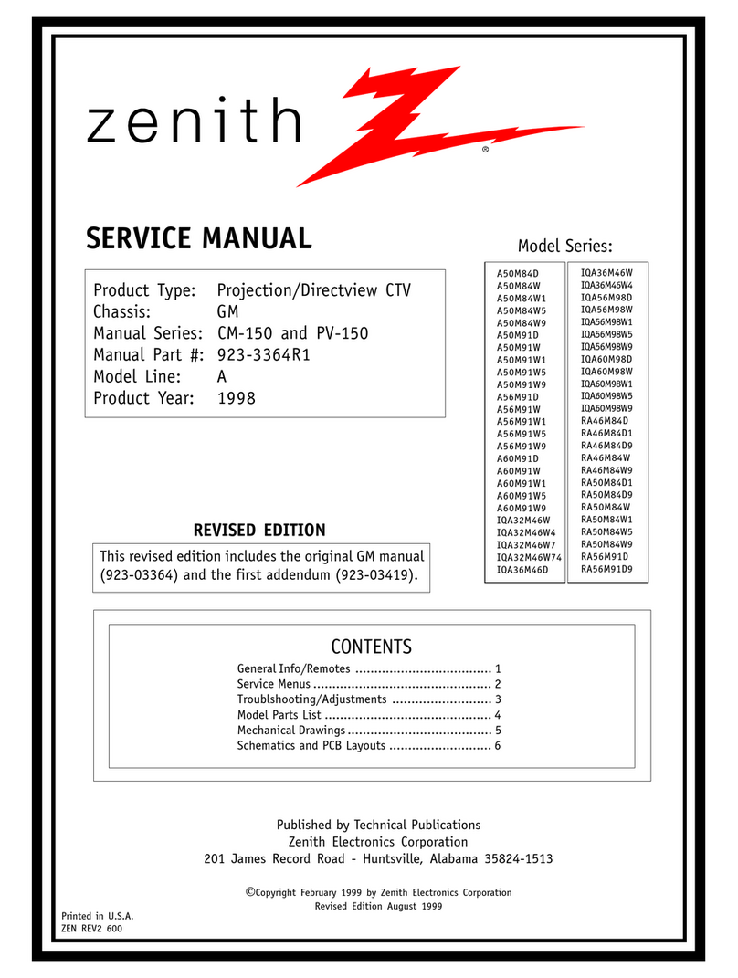 Zenith CM-150 Series Service manual