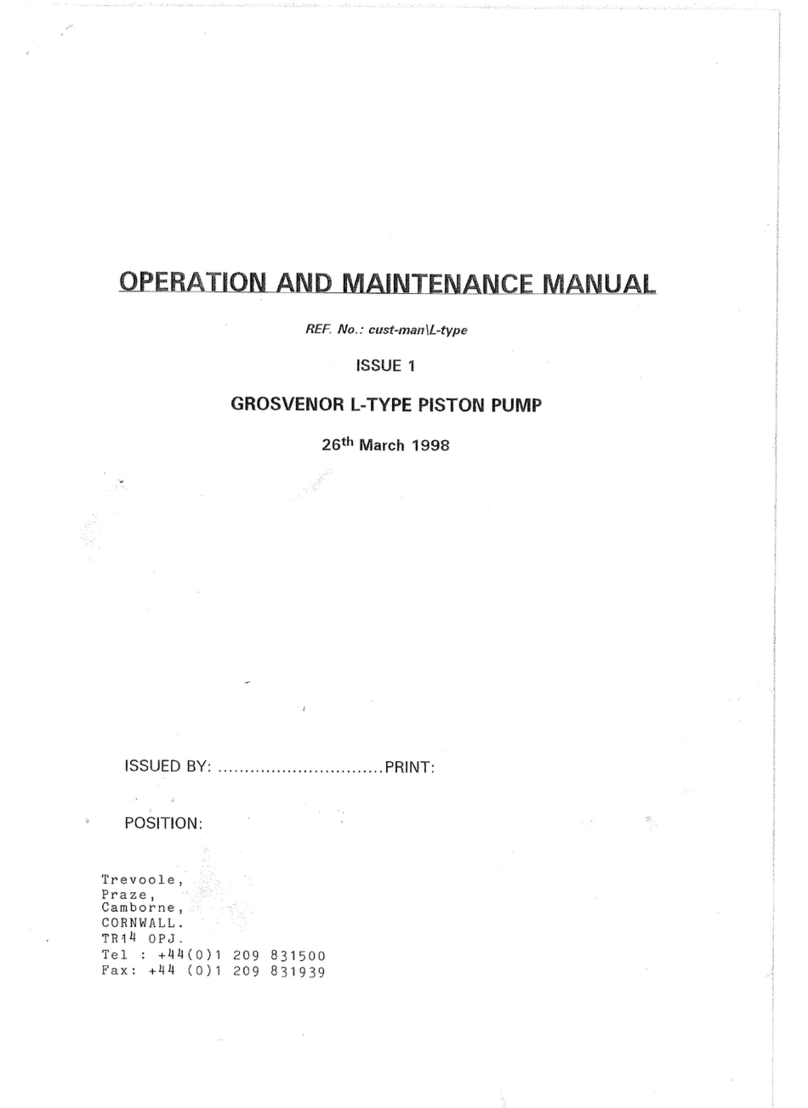 Grosvenor L-Type Piston Pump Operation and maintenance manual Grosvenor L-Type Piston Pump Operation and maintenance manual