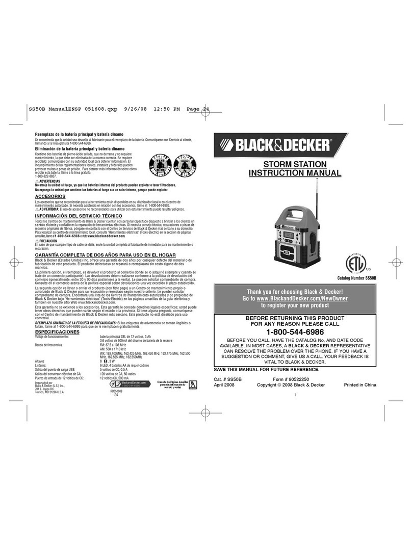 Black & Decker SS50B instruction manual