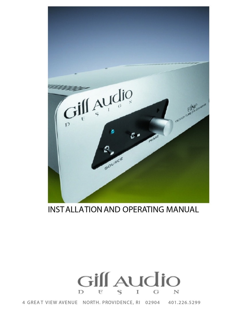 Gill Audio Lissa integrated amplifier Installation and operating manual