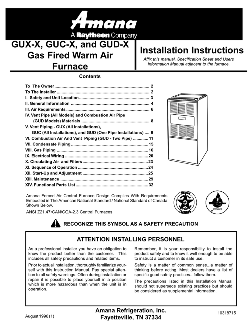 Amana GUX-X installation instructions