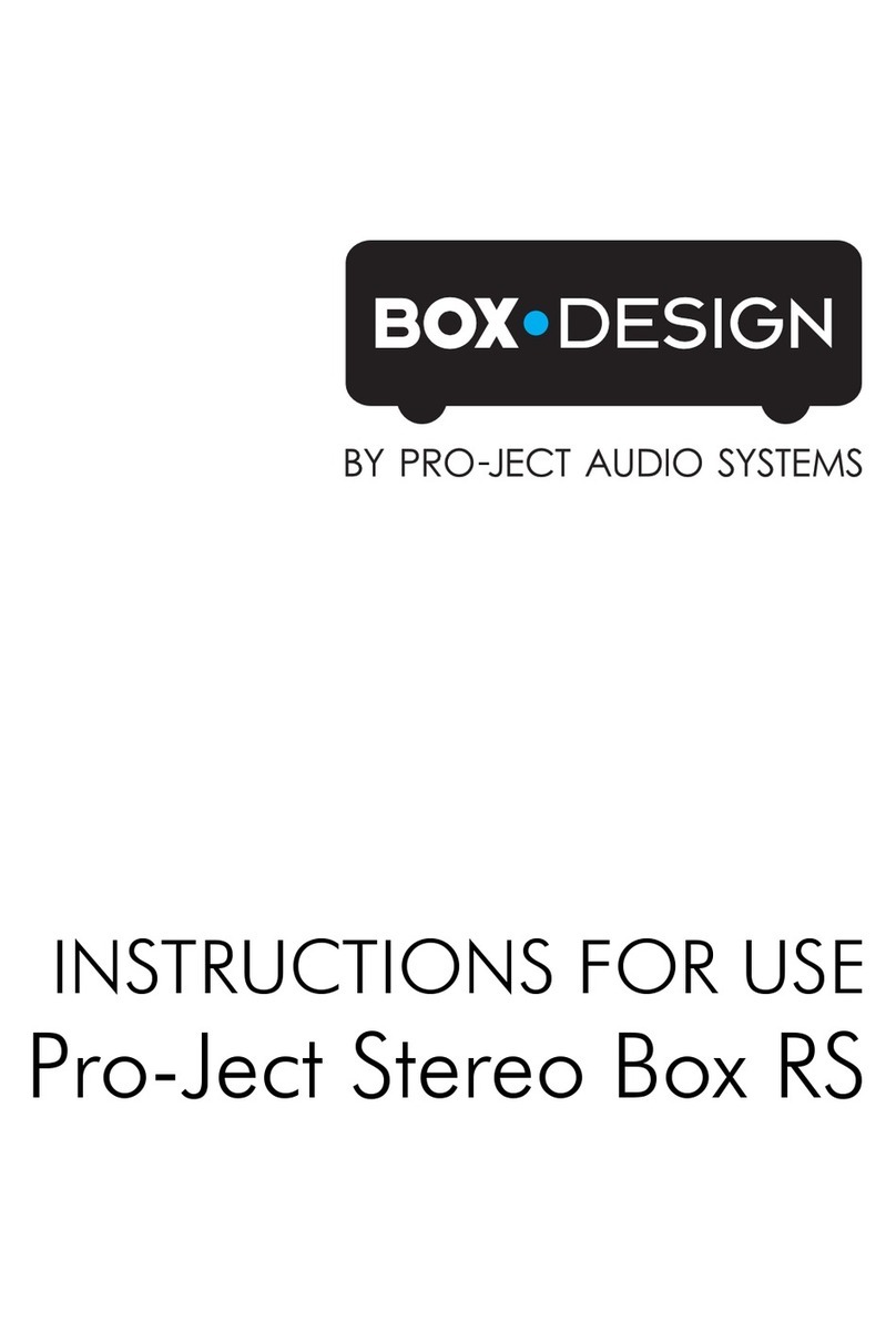 Pro-Ject Audio Systems Pro-Ject Audio Systems Instructions for use Pro-Ject Audio Systems Pro-Ject Audio Systems Instructions for use
