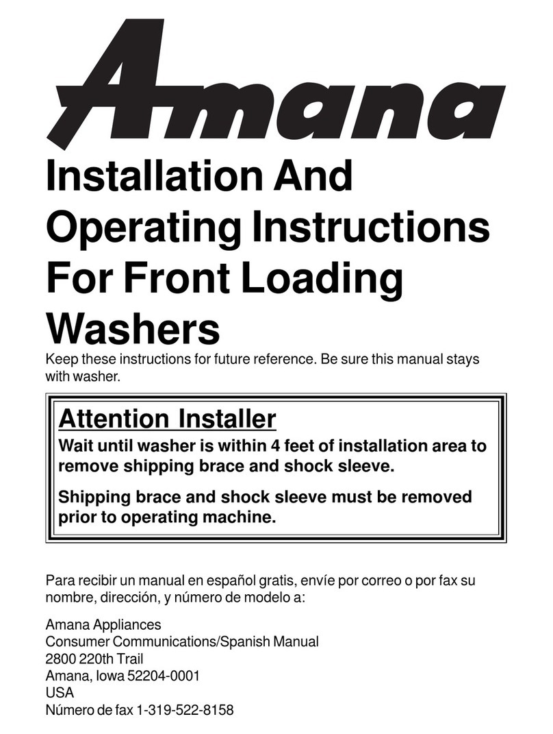 Amana Front Loading Washers User manual